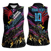 Custom Antigua & Barbuda Cricket Falcons Women Sleeveless Polo Shirt Through The Fire - Wonder Print Shop