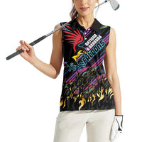 Custom Antigua & Barbuda Cricket Falcons Women Sleeveless Polo Shirt Through The Fire - Wonder Print Shop