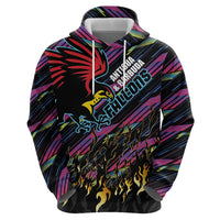 Custom Antigua & Barbuda Cricket Falcons Zip Hoodie Through The Fire - Wonder Print Shop