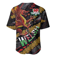 Welsh Celtic Baseball Jersey Wales Y Ddraig Goch with Celtic Knot Sporty - Wonder Print Shop
