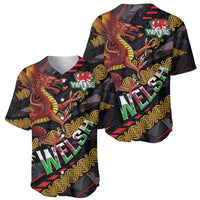 Welsh Celtic Baseball Jersey Wales Y Ddraig Goch with Celtic Knot Sporty - Wonder Print Shop