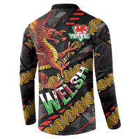 Welsh Celtic Button Sweatshirt Wales Y Ddraig Goch with Celtic Knot Sporty - Wonder Print Shop