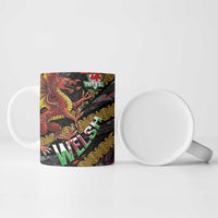 Welsh Celtic Ceramic Mug Wales Y Ddraig Goch with Celtic Knot Sporty - Wonder Print Shop