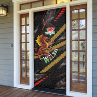 Welsh Celtic Door Cover Wales Y Ddraig Goch with Celtic Knot Sporty - Wonder Print Shop