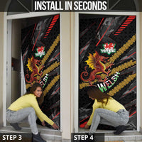 Welsh Celtic Door Cover Wales Y Ddraig Goch with Celtic Knot Sporty - Wonder Print Shop