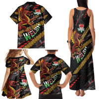 Welsh Celtic Family Matching Tank Maxi Dress and Hawaiian Shirt Wales Y Ddraig Goch with Celtic Knot Sporty - Wonder Print Shop