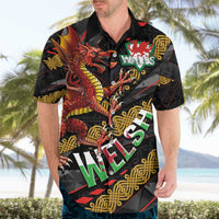 Welsh Celtic Hawaiian Shirt Wales Y Ddraig Goch with Celtic Knot Sporty - Wonder Print Shop
