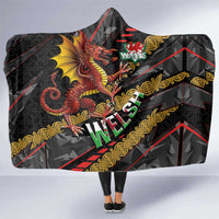 Welsh Celtic Hooded Blanket Wales Y Ddraig Goch with Celtic Knot Sporty - Wonder Print Shop