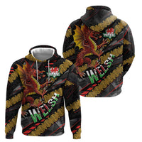 Welsh Celtic Hoodie Wales Y Ddraig Goch with Celtic Knot Sporty - Wonder Print Shop