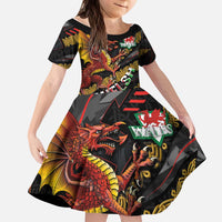 Welsh Celtic Kid Short Sleeve Dress Wales Y Ddraig Goch with Celtic Knot Sporty - Wonder Print Shop