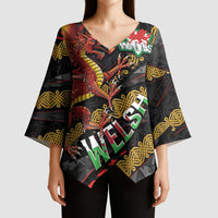 Welsh Celtic Kimono Sleeve Blouse Wales Y Ddraig Goch with Celtic Knot Sporty - Wonder Print Shop