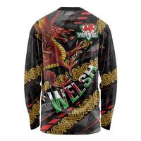 Welsh Celtic Long Sleeve Shirt Wales Y Ddraig Goch with Celtic Knot Sporty - Wonder Print Shop