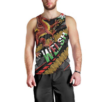 Welsh Celtic Men Tank Top Wales Y Ddraig Goch with Celtic Knot Sporty - Wonder Print Shop
