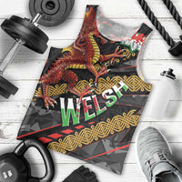 Welsh Celtic Men Tank Top Wales Y Ddraig Goch with Celtic Knot Sporty - Wonder Print Shop