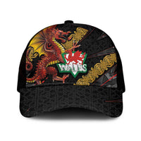 Welsh Celtic Mesh Trucker Cap Wales Y Ddraig Goch with Celtic Knot Sporty - Wonder Print Shop