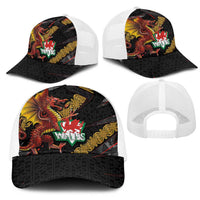 Welsh Celtic Mesh Trucker Cap Wales Y Ddraig Goch with Celtic Knot Sporty - Wonder Print Shop