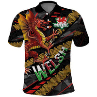 Welsh Celtic Polo Shirt Wales Y Ddraig Goch with Celtic Knot Sporty - Wonder Print Shop