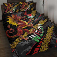 Welsh Celtic Quilt Bed Set Wales Y Ddraig Goch with Celtic Knot Sporty - Wonder Print Shop