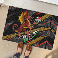 Welsh Celtic Rubber Doormat Wales Y Ddraig Goch with Celtic Knot Sporty - Wonder Print Shop