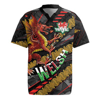 Welsh Celtic Rugby Jersey Wales Y Ddraig Goch with Celtic Knot Sporty - Wonder Print Shop