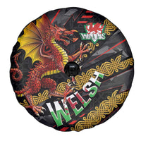 Welsh Celtic Spare Tire Cover Wales Y Ddraig Goch with Celtic Knot Sporty - Wonder Print Shop
