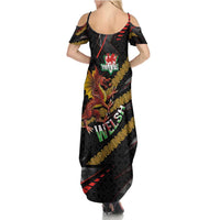 Welsh Celtic Summer Maxi Dress Wales Y Ddraig Goch with Celtic Knot Sporty - Wonder Print Shop
