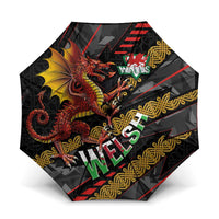 Welsh Celtic Umbrella Wales Y Ddraig Goch with Celtic Knot Sporty - Wonder Print Shop