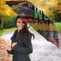Welsh Celtic Umbrella Wales Y Ddraig Goch with Celtic Knot Sporty - Wonder Print Shop