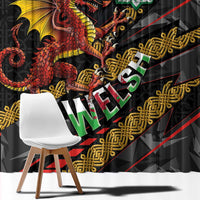 Welsh Celtic Window Curtain Wales Y Ddraig Goch with Celtic Knot Sporty - Wonder Print Shop