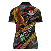 Welsh Celtic Women Polo Shirt Wales Y Ddraig Goch with Celtic Knot Sporty - Wonder Print Shop