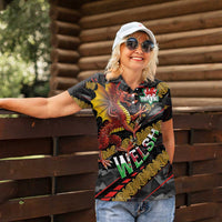 Welsh Celtic Women Polo Shirt Wales Y Ddraig Goch with Celtic Knot Sporty - Wonder Print Shop