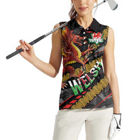 Welsh Celtic Women Sleeveless Polo Shirt Wales Y Ddraig Goch with Celtic Knot Sporty - Wonder Print Shop