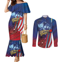 Veterans Day Military Never Forget Forever Honor Couples Matching Mermaid Dress and Long Sleeve Button Shirt