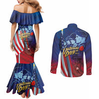 Veterans Day Military Never Forget Forever Honor Couples Matching Mermaid Dress and Long Sleeve Button Shirt