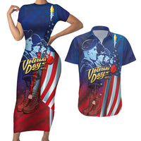 Veterans Day Military Never Forget Forever Honor Couples Matching Short Sleeve Bodycon Dress and Hawaiian Shirt - Wonder Print Shop