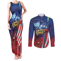 Veterans Day Military Never Forget Forever Honor Couples Matching Tank Maxi Dress and Long Sleeve Button Shirt - Wonder Print Shop