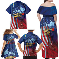 Veterans Day Military Never Forget Forever Honor Family Matching Off Shoulder Maxi Dress and Hawaiian Shirt - Wonder Print Shop