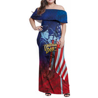 Veterans Day Military Never Forget Forever Honor Family Matching Off Shoulder Maxi Dress and Hawaiian Shirt - Wonder Print Shop