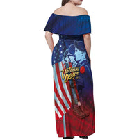 Veterans Day Military Never Forget Forever Honor Family Matching Off Shoulder Maxi Dress and Hawaiian Shirt - Wonder Print Shop