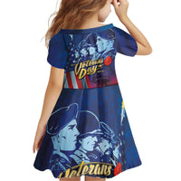 Veterans Day Military Never Forget Forever Honor Kid Short Sleeve Dress - Wonder Print Shop