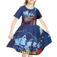 Veterans Day Military Never Forget Forever Honor Kid Short Sleeve Dress - Wonder Print Shop