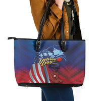 Veterans Day Military Never Forget Forever Honor Leather Tote Bag - Wonder Print Shop