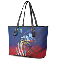 Veterans Day Military Never Forget Forever Honor Leather Tote Bag - Wonder Print Shop