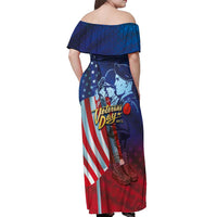 Veterans Day Military Never Forget Forever Honor Off Shoulder Maxi Dress - Wonder Print Shop