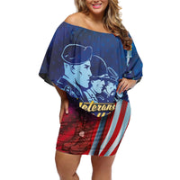 Veterans Day Military Never Forget Forever Honor Off Shoulder Short Dress - Wonder Print Shop