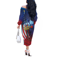 Veterans Day Military Never Forget Forever Honor Off The Shoulder Long Sleeve Dress - Wonder Print Shop