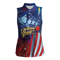 Veterans Day Military Never Forget Forever Honor Women Sleeveless Polo Shirt - Wonder Print Shop