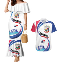 Panama Independence Day Couples Matching Mermaid Dress and Hawaiian Shirt Coat of Arms and Freedom - Wonder Print Shop