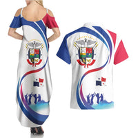 Panama Independence Day Couples Matching Summer Maxi Dress and Hawaiian Shirt Coat of Arms and Freedom - Wonder Print Shop