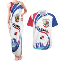 Panama Independence Day Couples Matching Tank Maxi Dress and Hawaiian Shirt Coat of Arms and Freedom - Wonder Print Shop